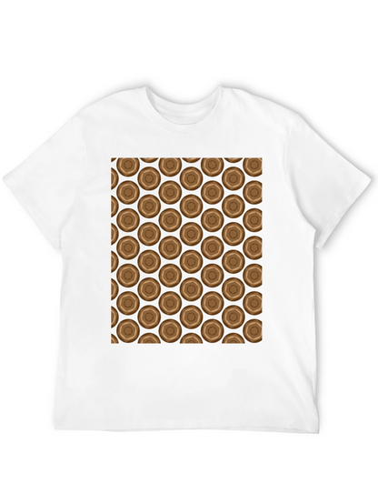 Honeycomb Patterned Black Crew Neck T-Shirt