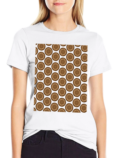 Honeycomb Patterned Black Crew Neck T-Shirt