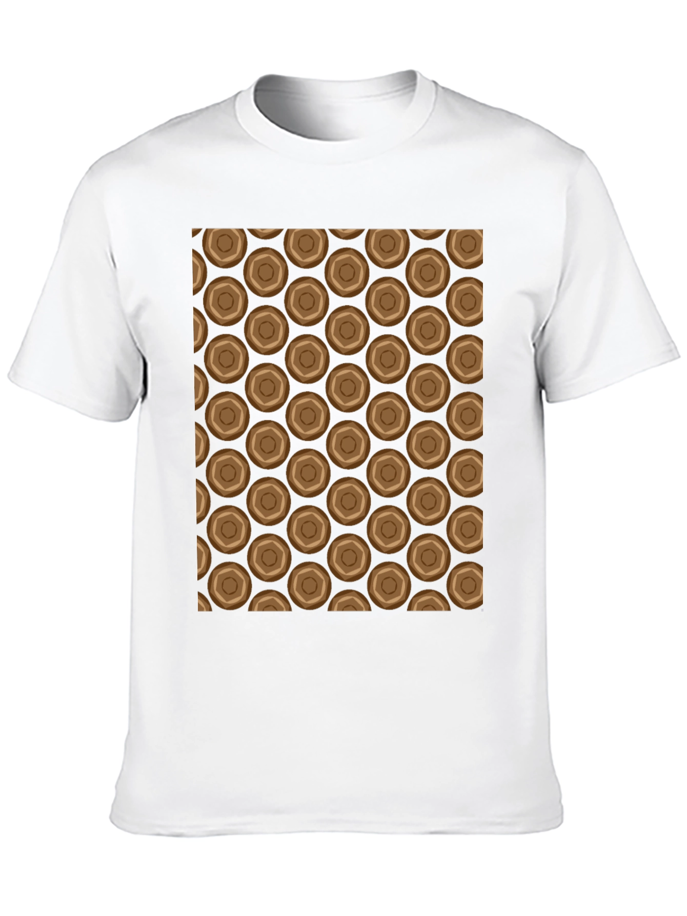 Honeycomb Patterned Black Crew Neck T-Shirt