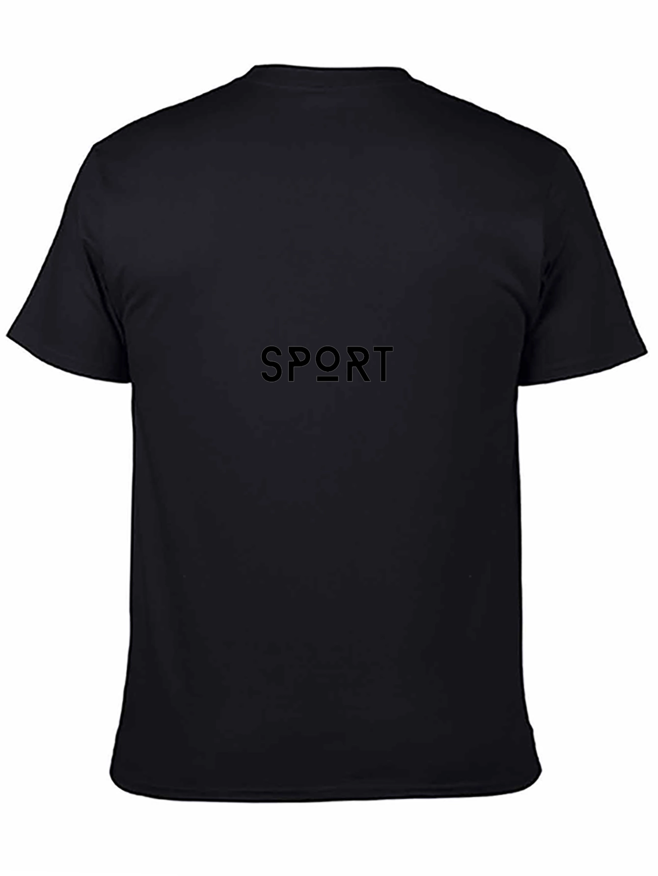 Sport Print Black T-Shirt Casual Wear