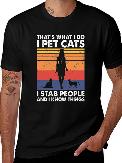 I Pet Cats T-Shirt - Funny Novelty Tee