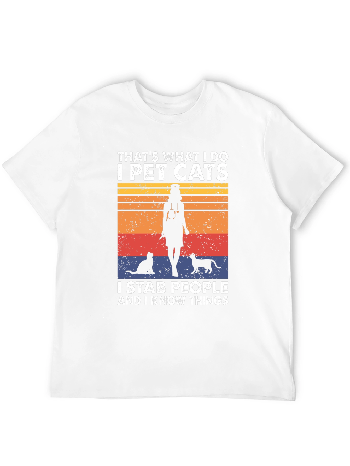 I Pet Cats T-Shirt - Funny Novelty Tee