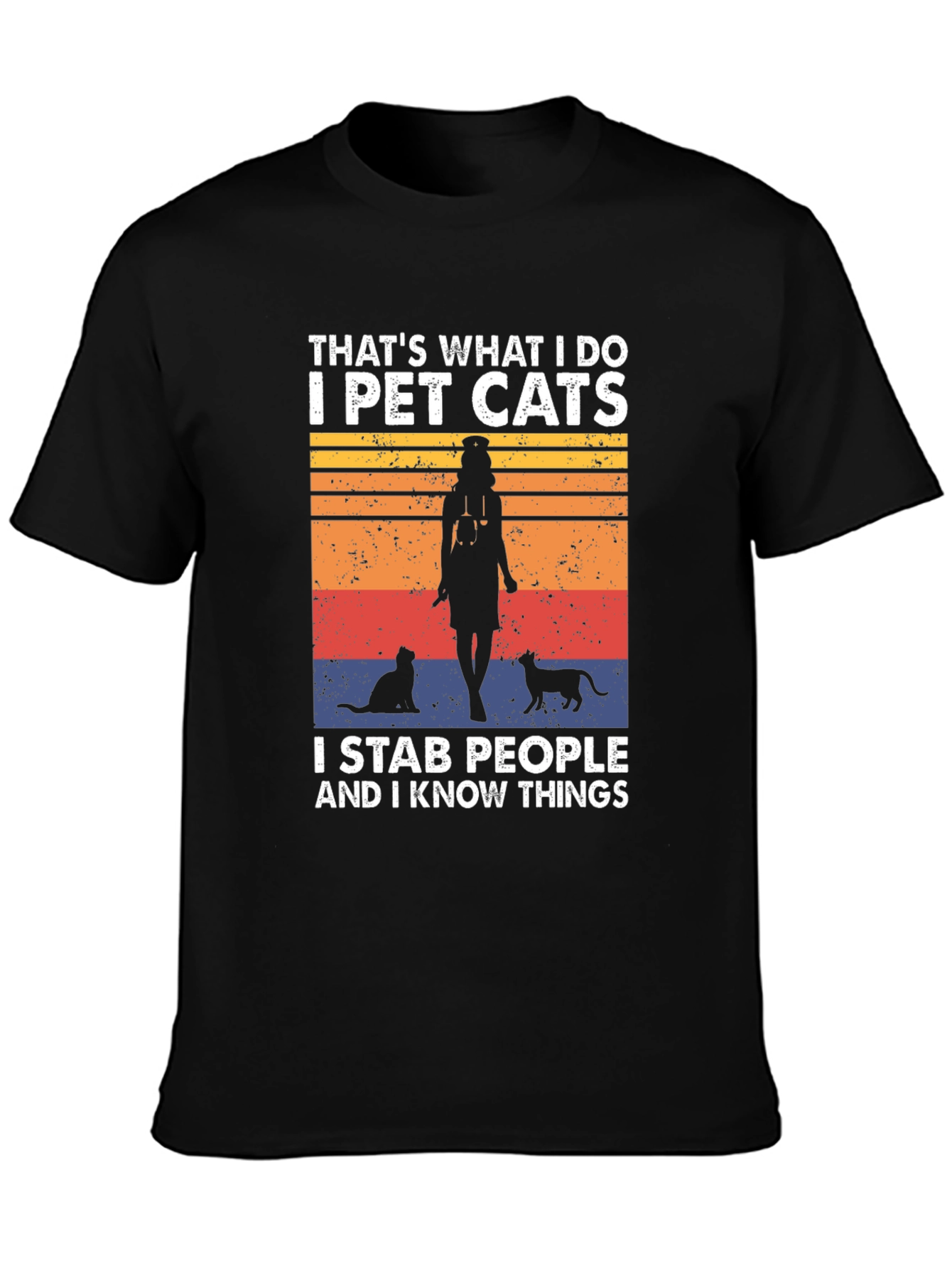 I Pet Cats T-Shirt - Funny Novelty Tee