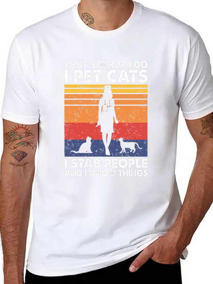 I Pet Cats T-Shirt - Funny Novelty Tee