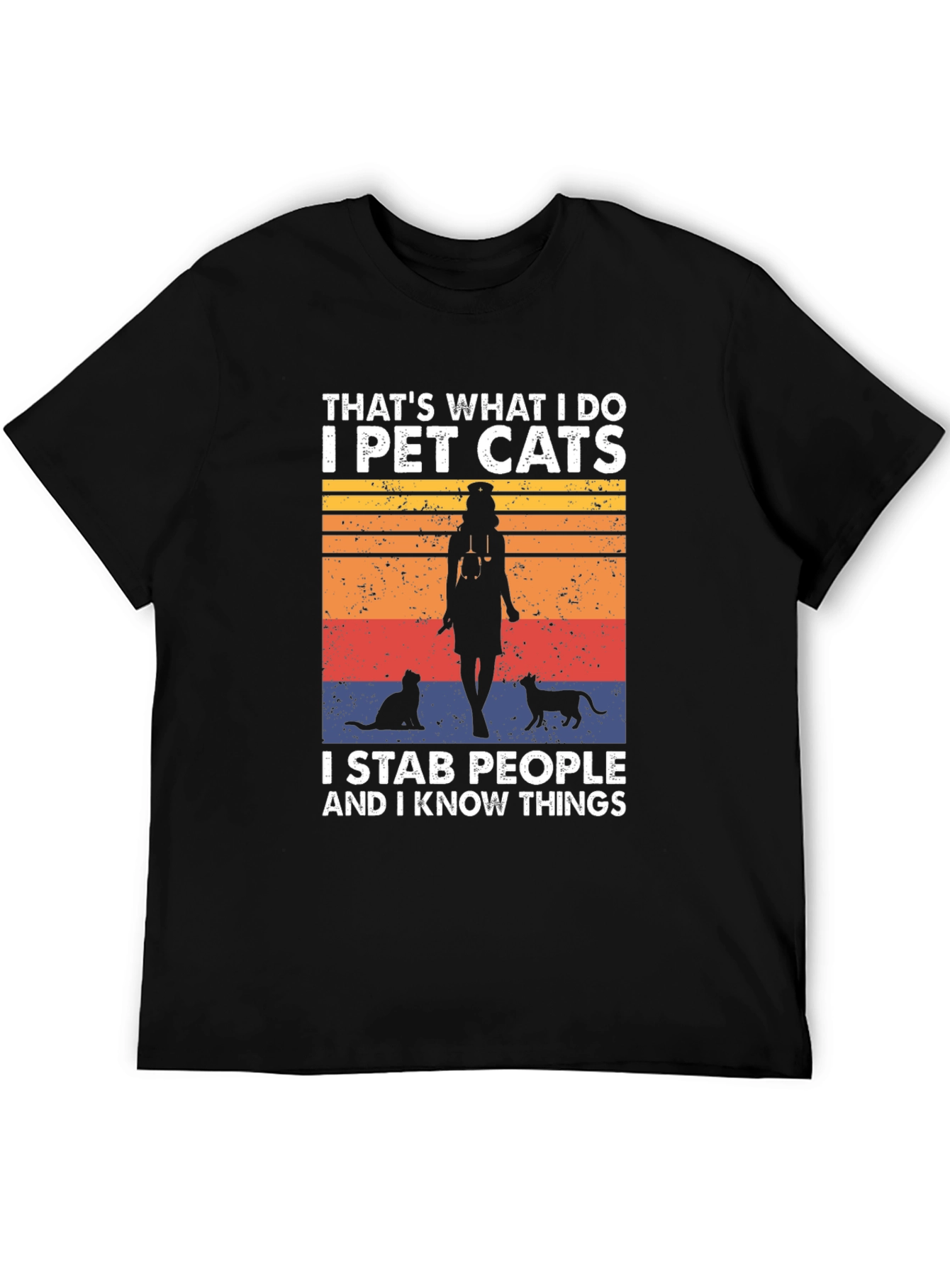 I Pet Cats T-Shirt - Funny Novelty Tee