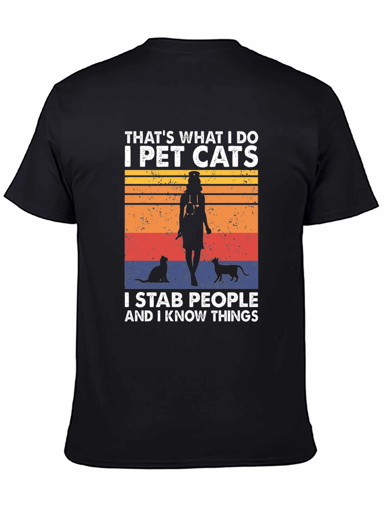 I Pet Cats T-Shirt - Funny Novelty Tee