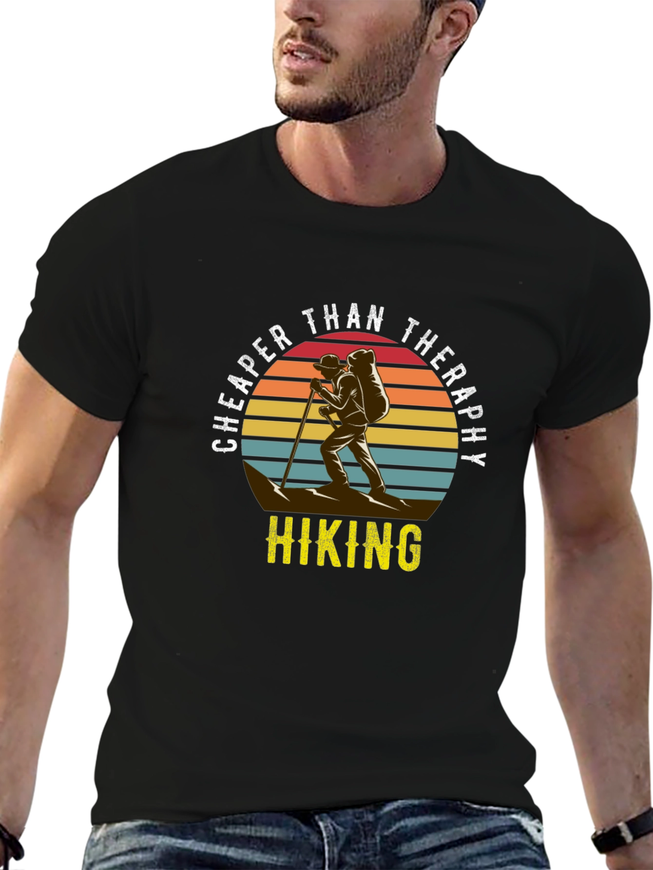 Cheaper Than Therapy Hiking Graphic T-Shirt