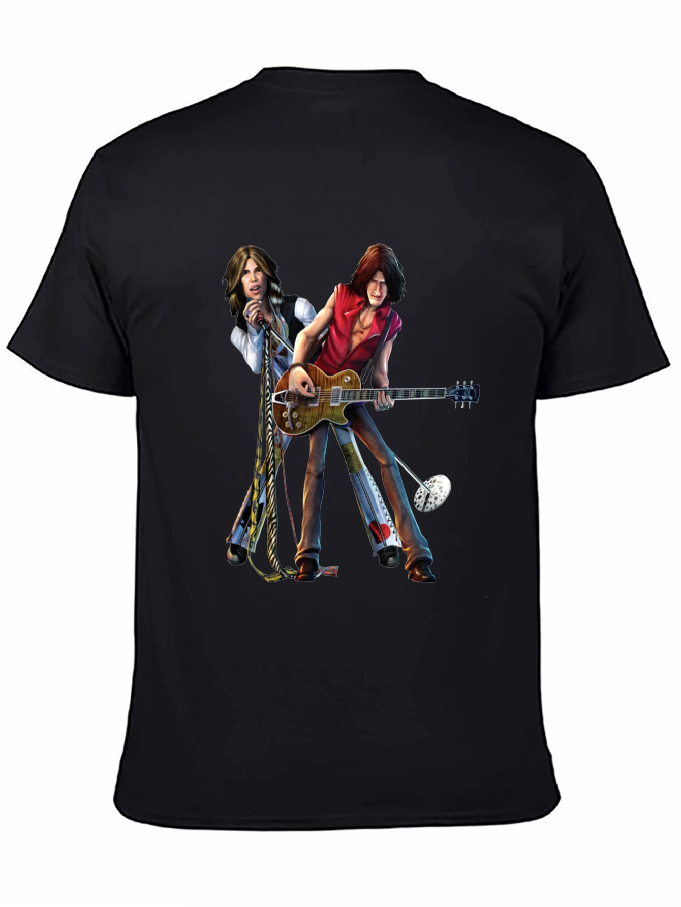 Rock Band Graphic Print Black T-Shirt