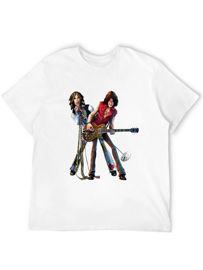 Rock Band Graphic Print Black T-Shirt