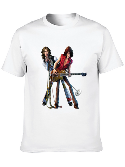 Rock Band Graphic Print Black T-Shirt