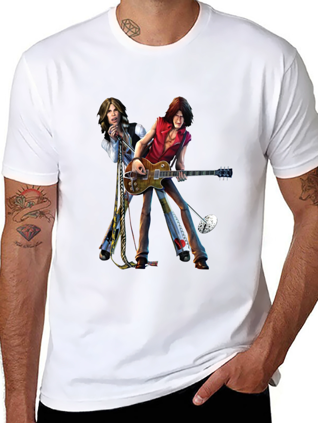 Rock Band Graphic Print Black T-Shirt