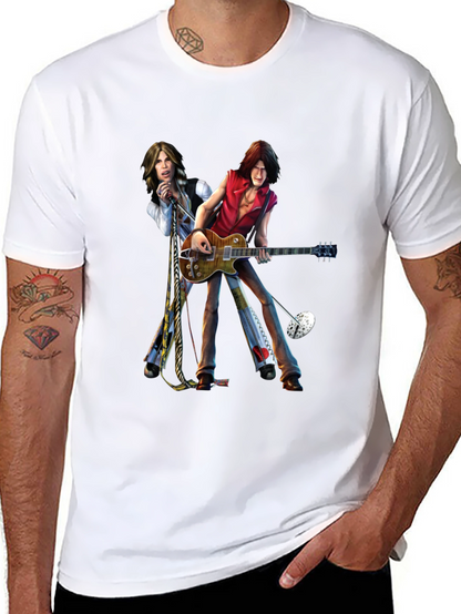 Rock Band Graphic Print Black T-Shirt