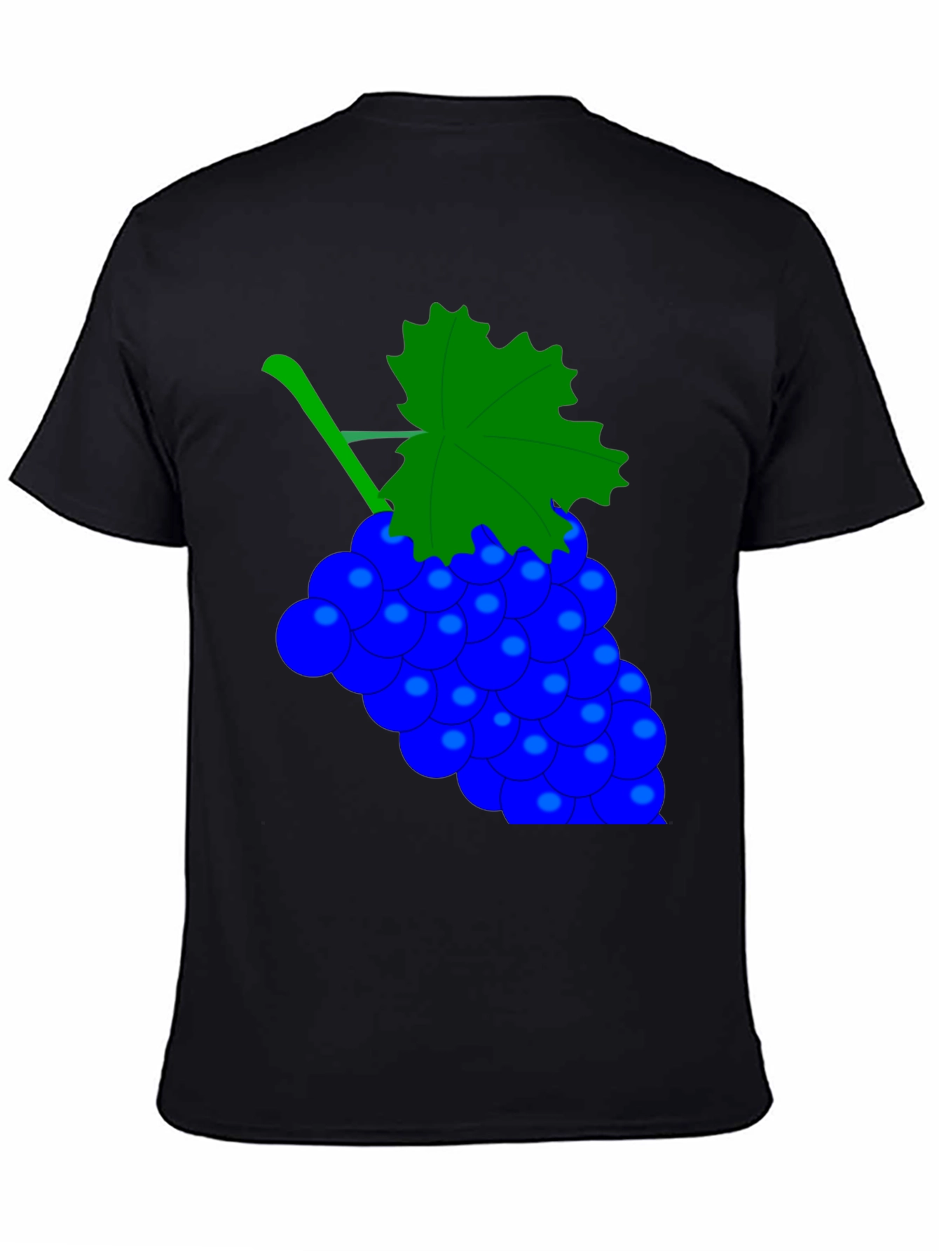 Novelty Grape Design Black T-Shirt