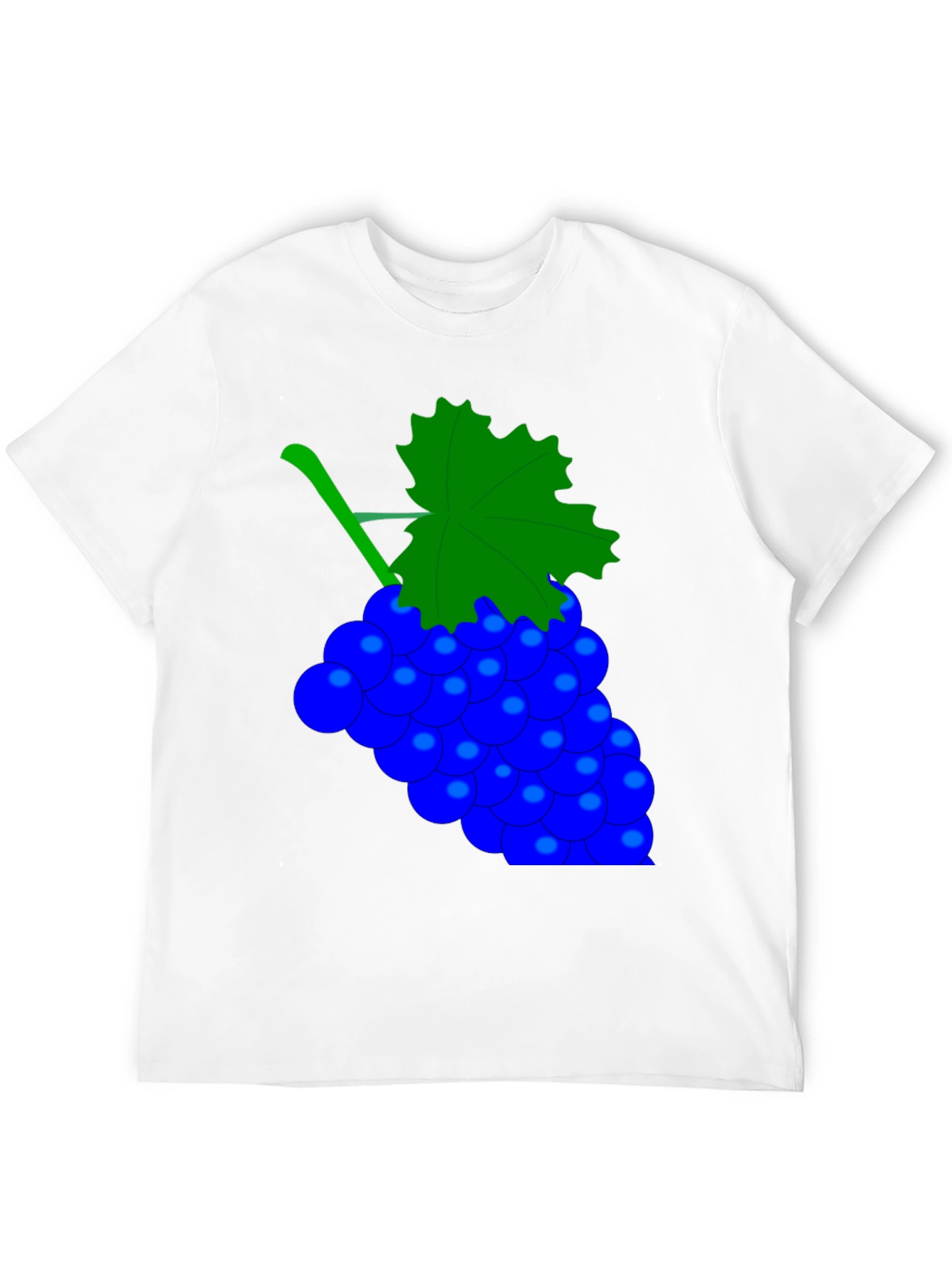 Novelty Grape Design Black T-Shirt