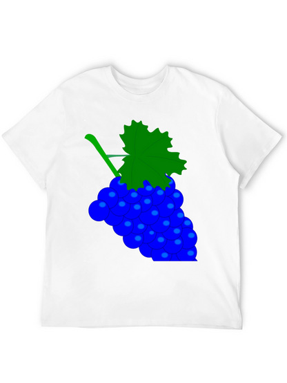 Novelty Grape Design Black T-Shirt