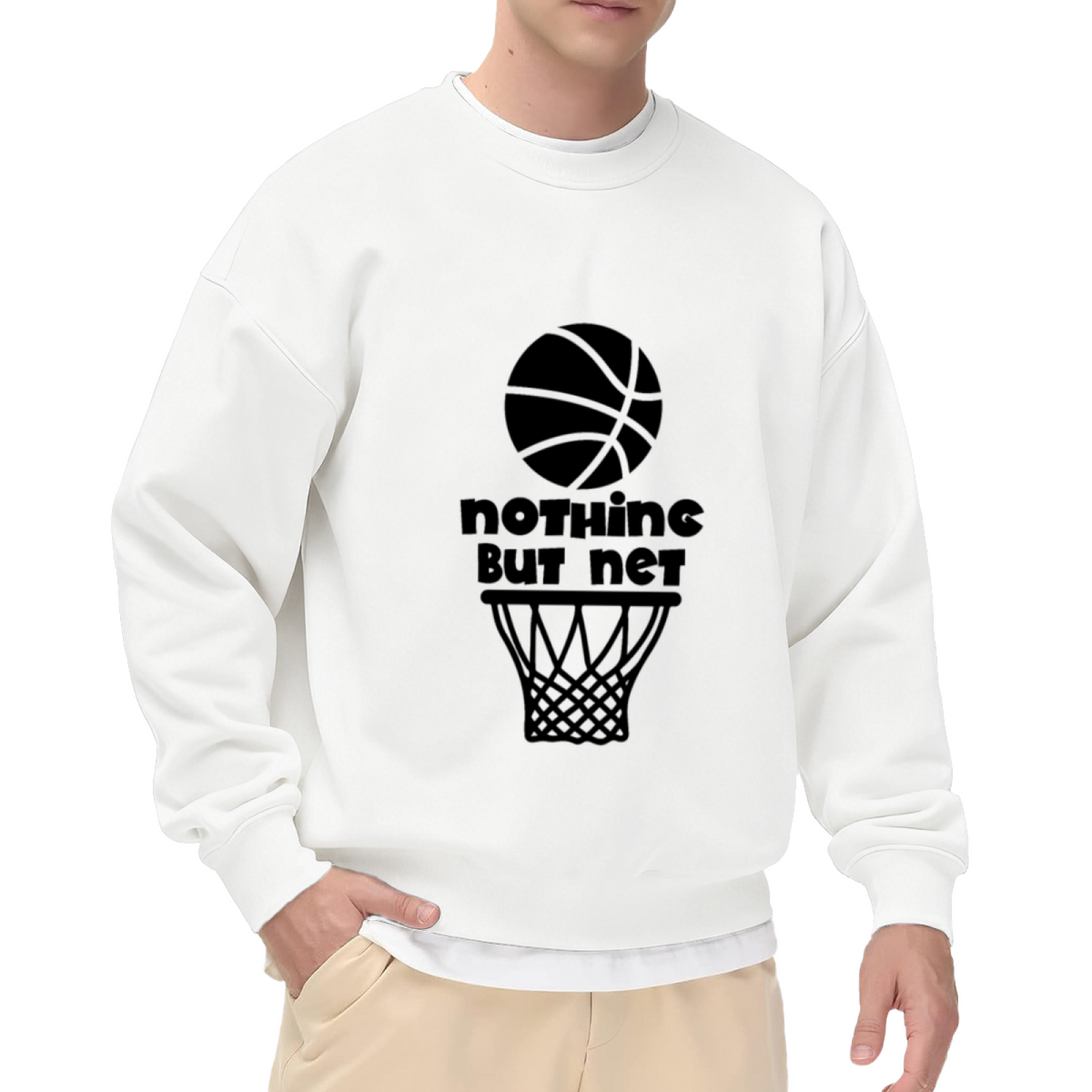 Nothing But Net Basketball Crewneck Sweatshirt - Sports Lover Athletic Pullover