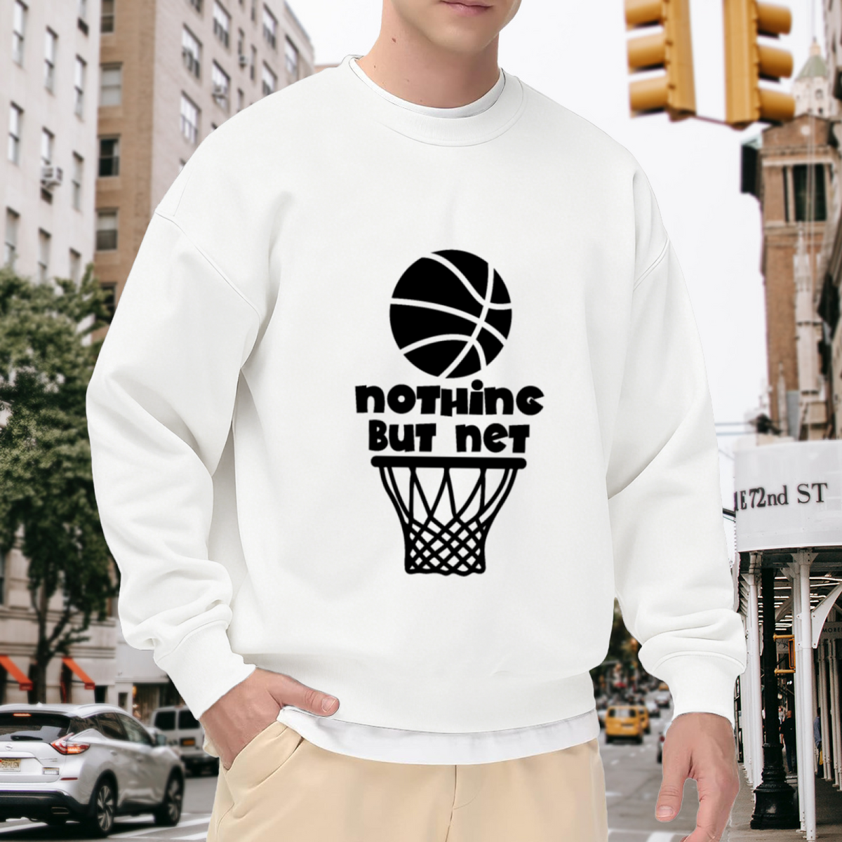 Nothing But Net Basketball Crewneck Sweatshirt - Sports Lover Athletic Pullover