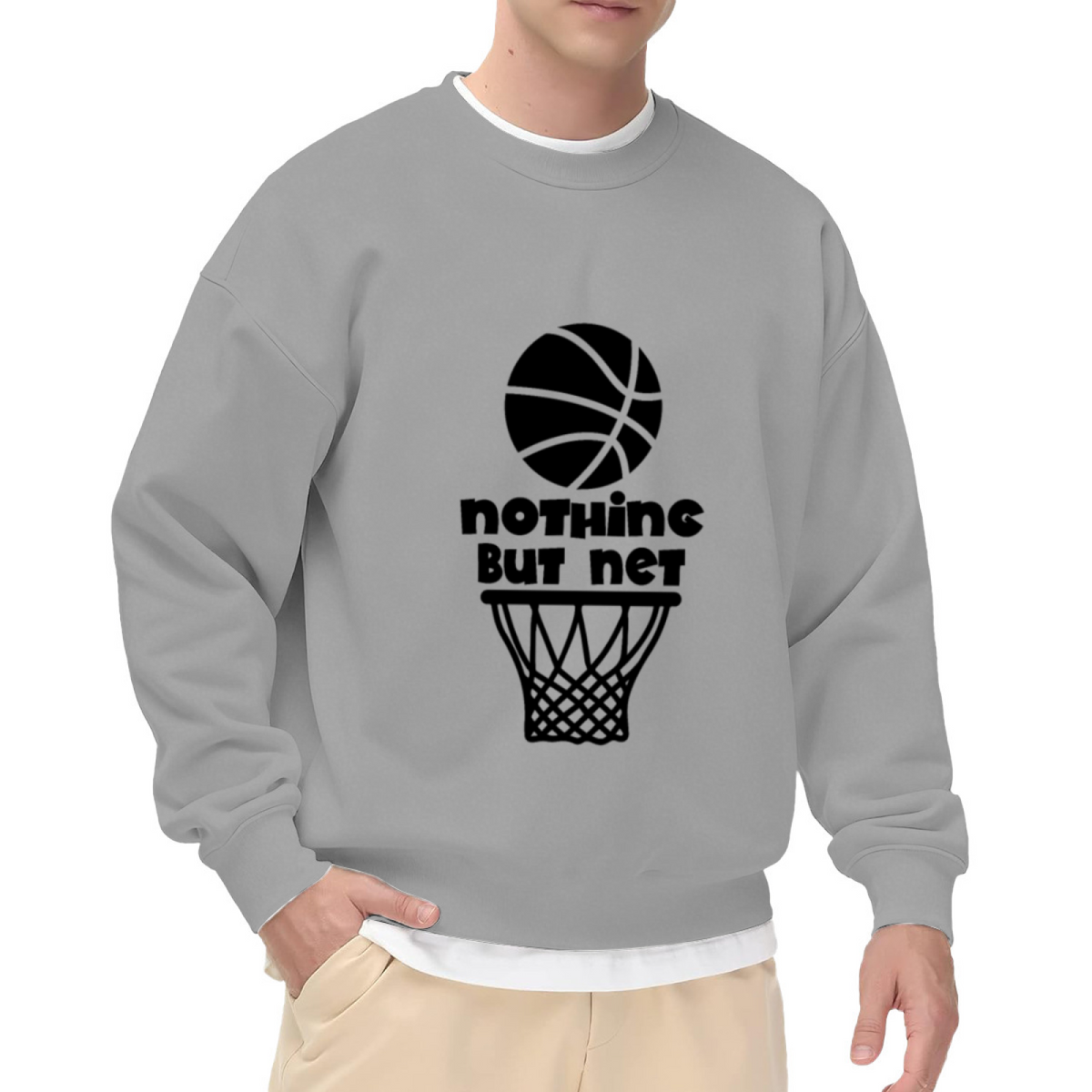 Nothing But Net Basketball Crewneck Sweatshirt - Sports Lover Athletic Pullover