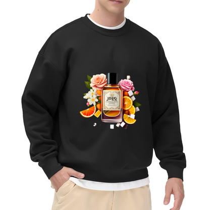 Perfume Bottle Roses Crewneck Sweatshirt - Floral Art Aesthetic Design Pullover