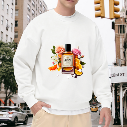 Perfume Bottle Roses Crewneck Sweatshirt - Floral Art Aesthetic Design Pullover
