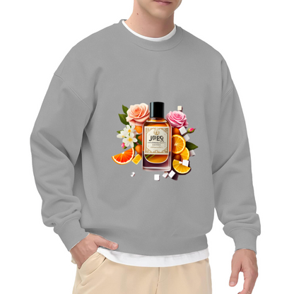 Perfume Bottle Roses Crewneck Sweatshirt - Floral Art Aesthetic Design Pullover