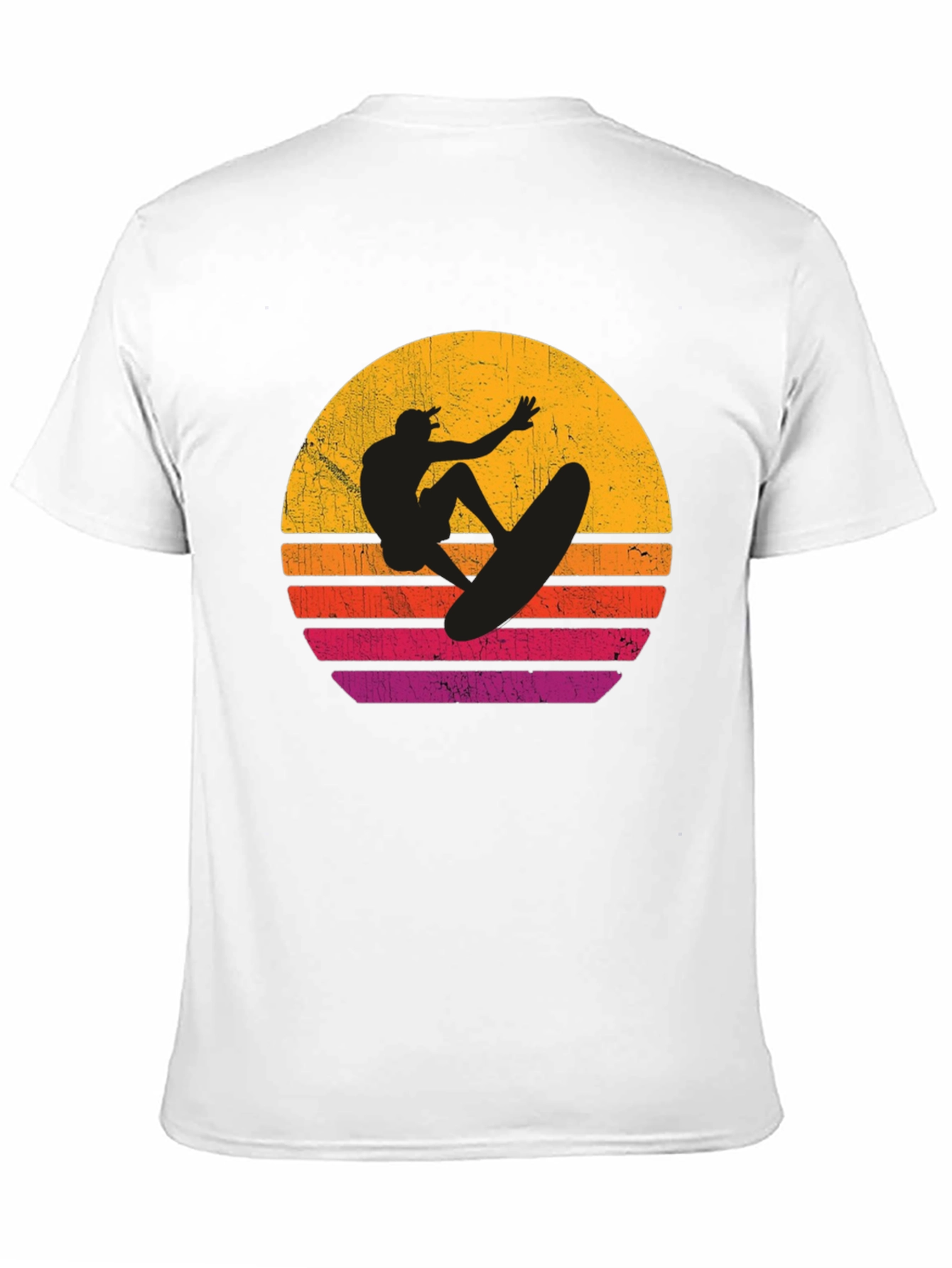 Surfer Sunset Graphic T-Shirt - Black Cotton Tee