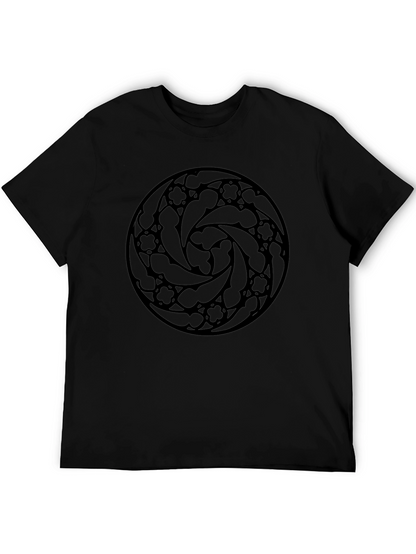 Gothic Rose Window Graphic Tee - Black