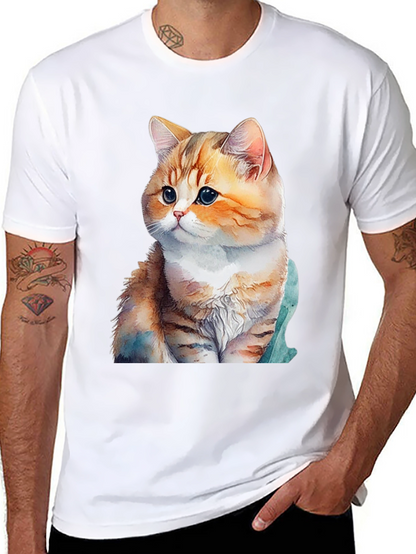 Cute Cat Graphic T-Shirt - Soft Cotton Blend Tee