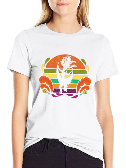 Retro Hula Dancer Graphic Tee - Black