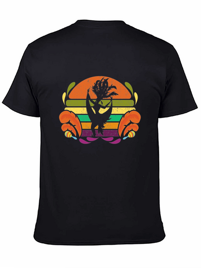 Retro Hula Dancer Graphic Tee - Black