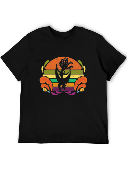 Retro Hula Dancer Graphic Tee - Black