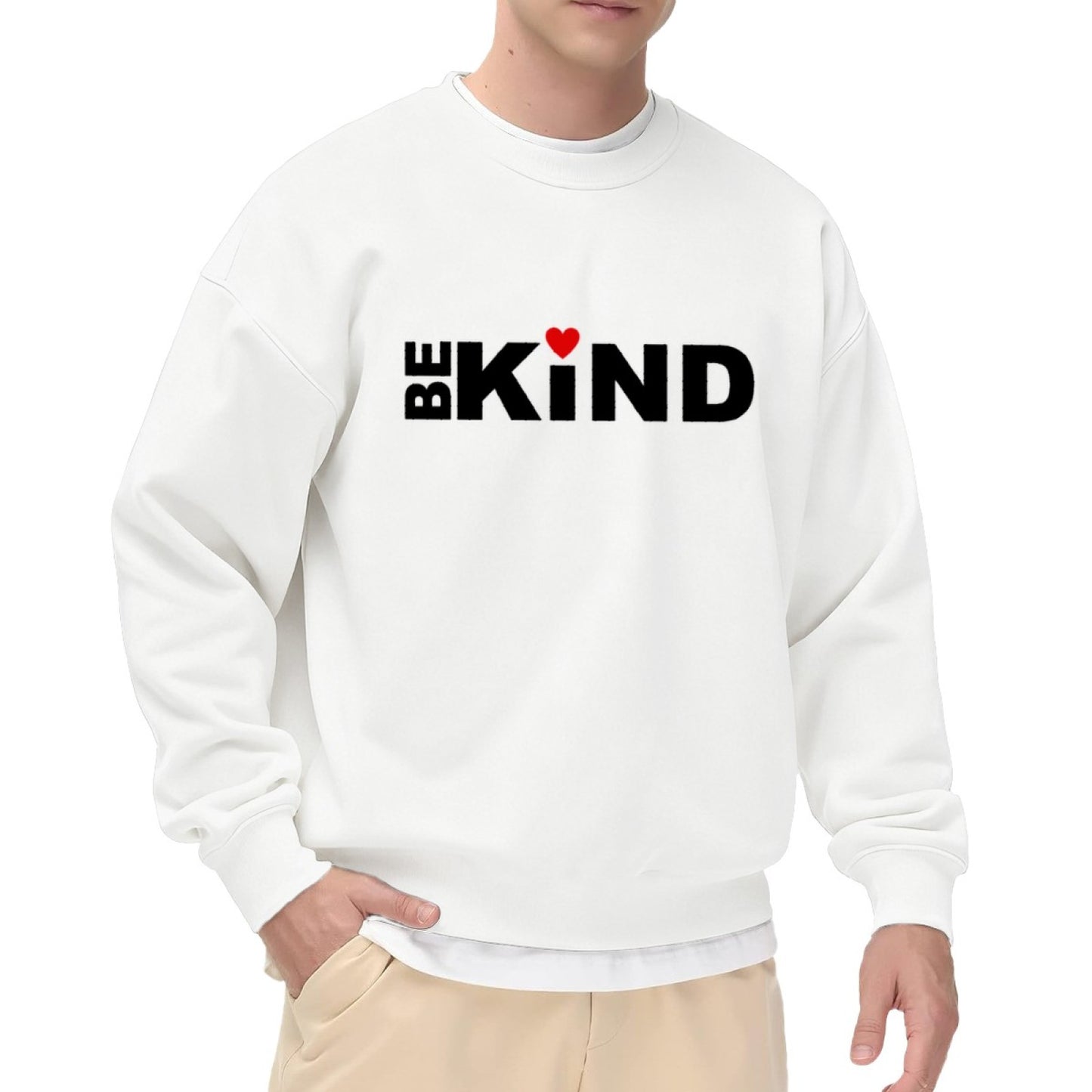 Positive Message Be Kind Heart Design Crewneck