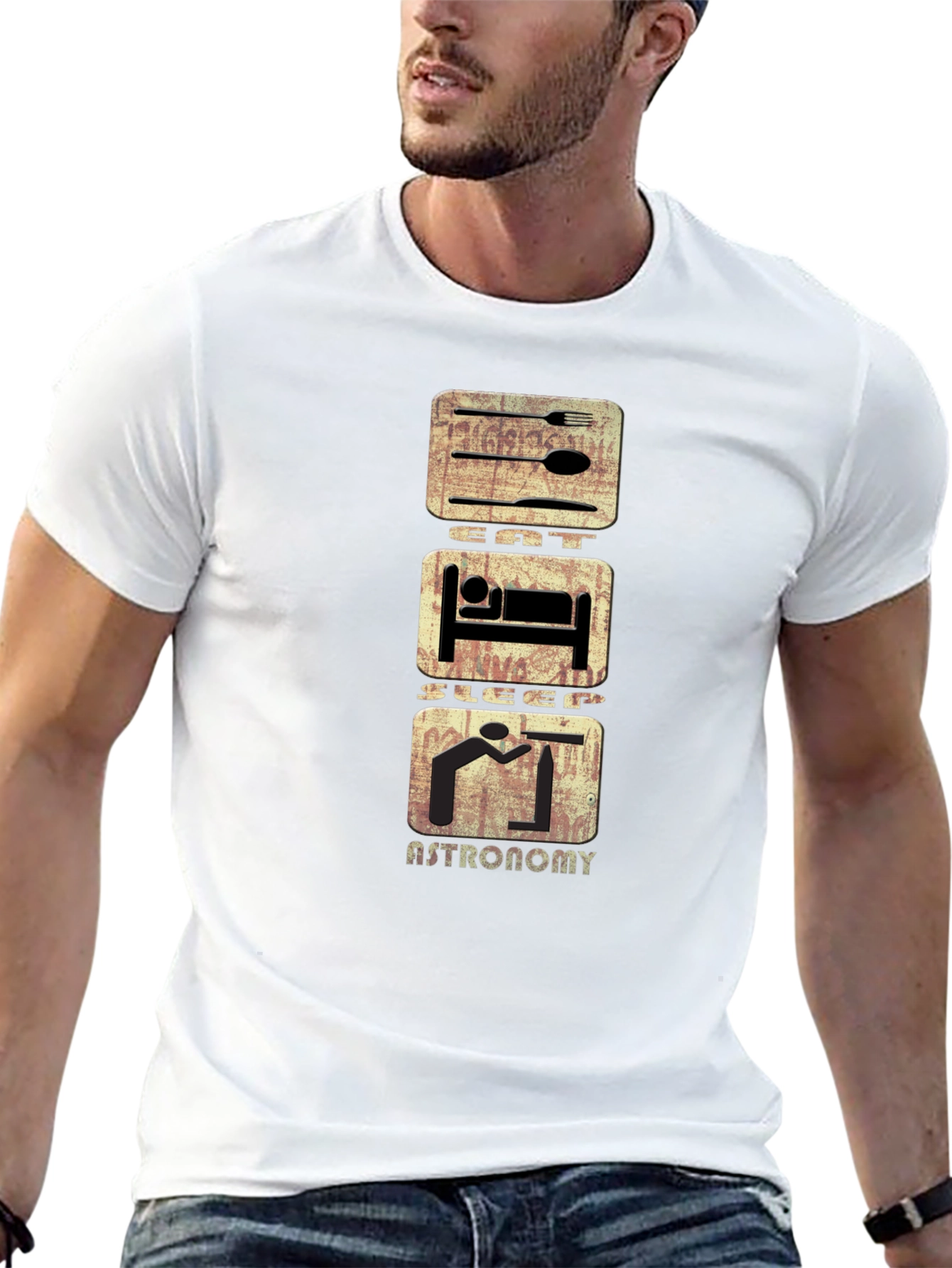 Eat Sleep Astronomy T-Shirt - Black Cotton Tee
