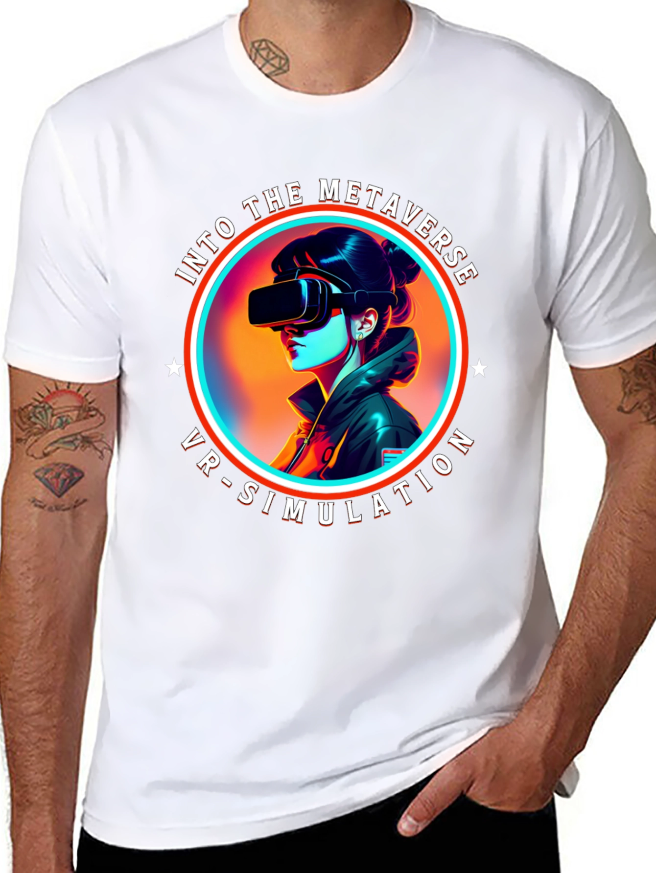 Metaverse VR Simulation Black T-Shirt
