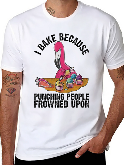 I Bake Because Punching People Frowned Upon Black T-Shirt