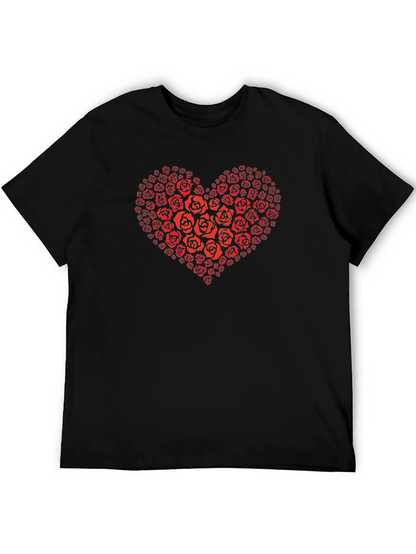 Heart of Roses Graphic T-Shirt - Black