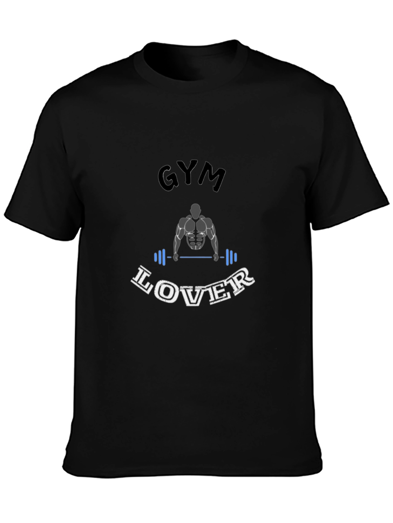 Gym Lover Black Graphic T-Shirt