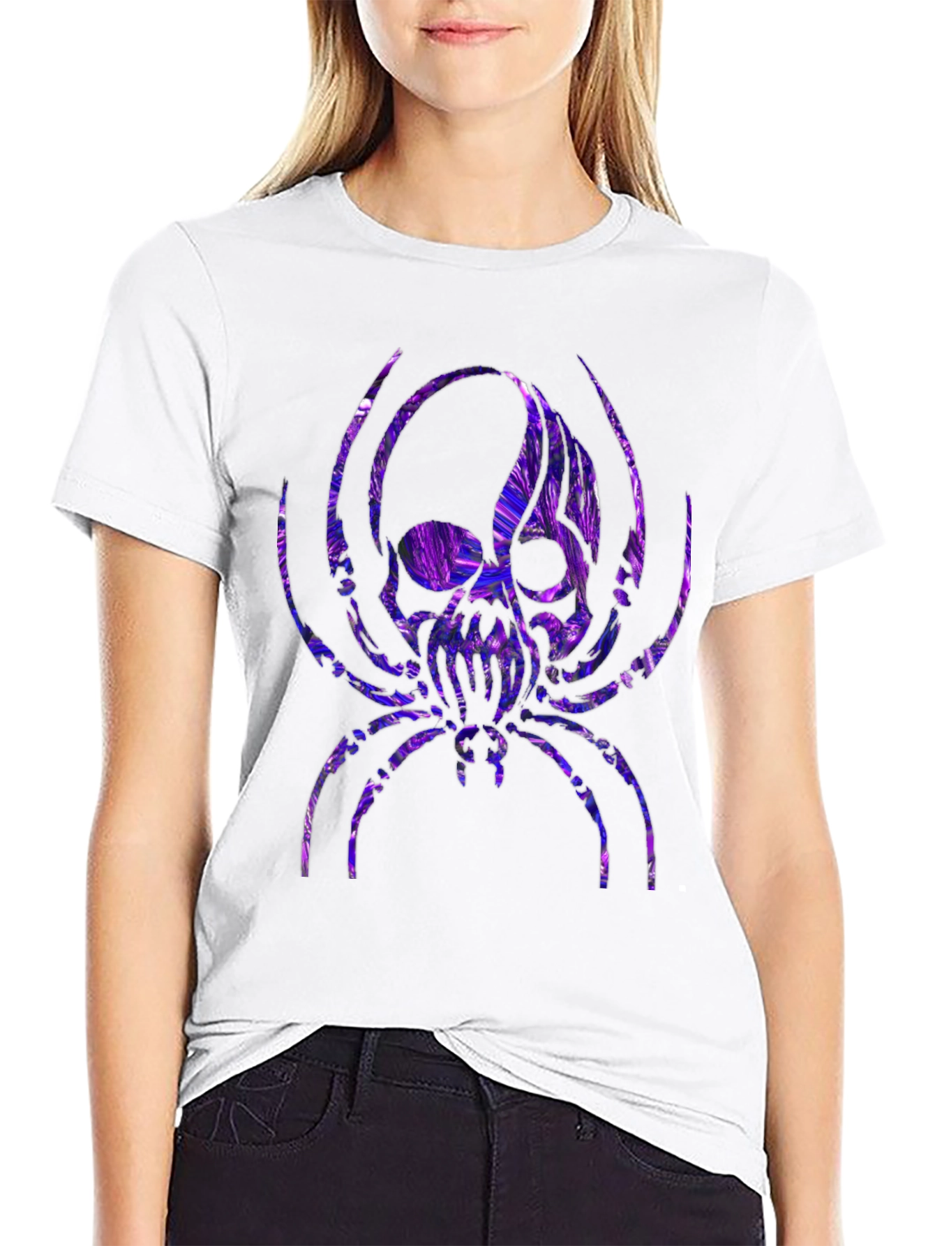 Skull Spider Graphic Tee - Black