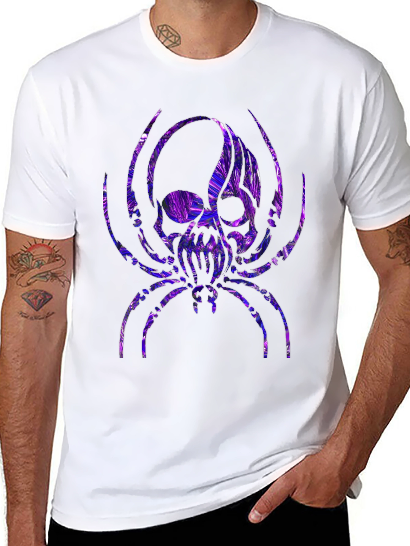 Skull Spider Graphic Tee - Black