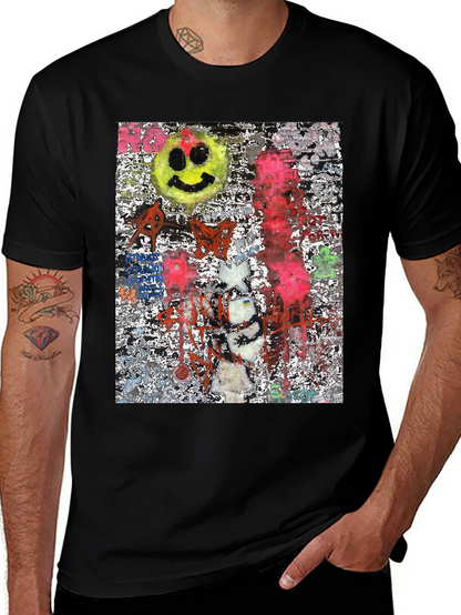 Edgy Graphic Print Crew Neck T-Shirt