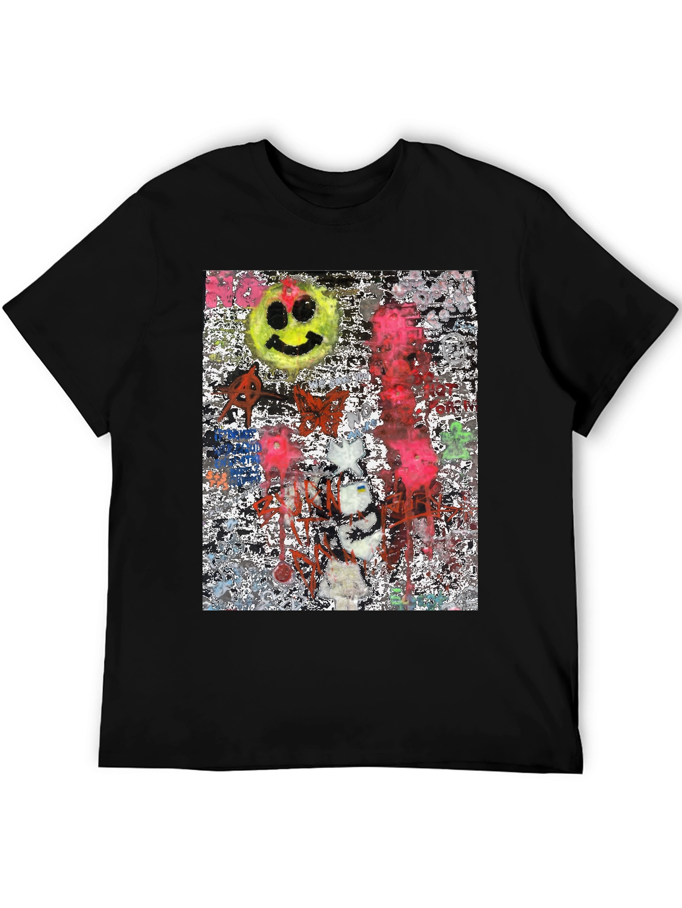 Edgy Graphic Print Crew Neck T-Shirt
