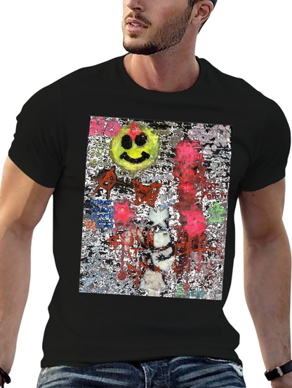 Edgy Graphic Print Crew Neck T-Shirt