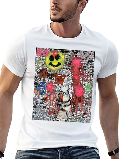 Edgy Graphic Print Crew Neck T-Shirt