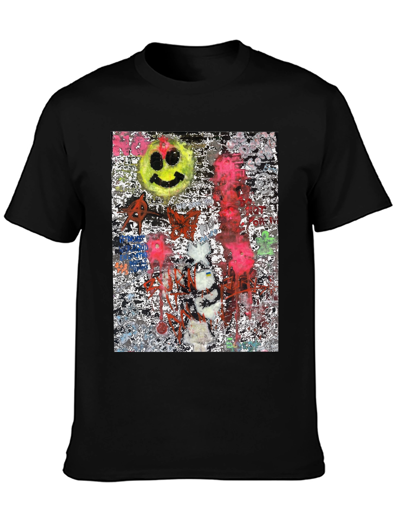 Edgy Graphic Print Crew Neck T-Shirt