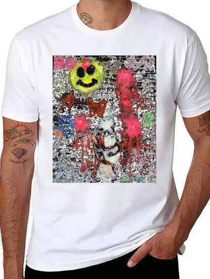 Edgy Graphic Print Crew Neck T-Shirt