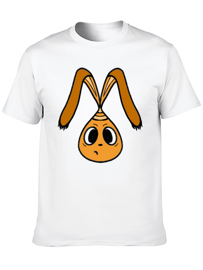 Cartoon Bunny Graphic Black T-Shirt