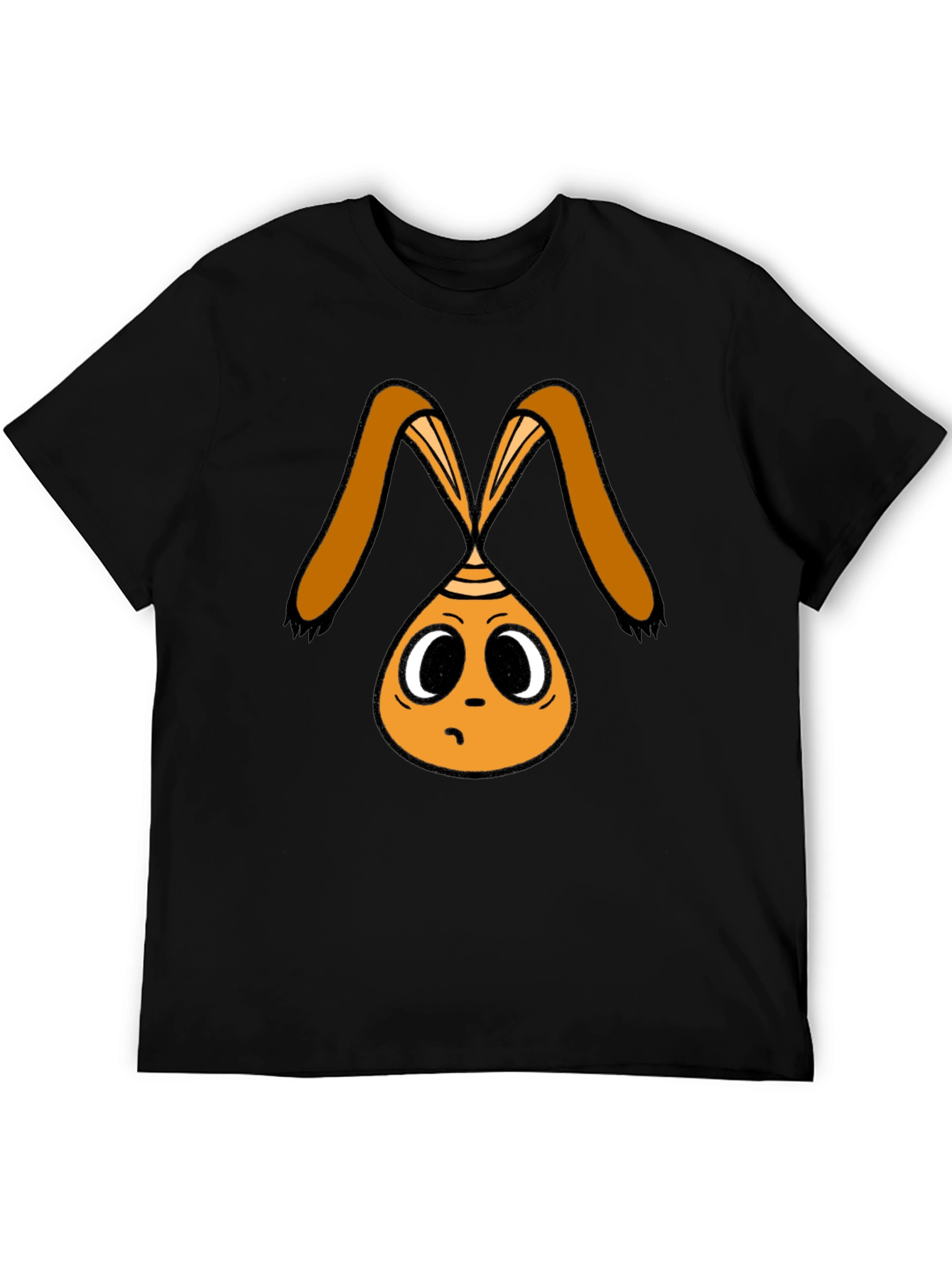 Cartoon Bunny Graphic Black T-Shirt
