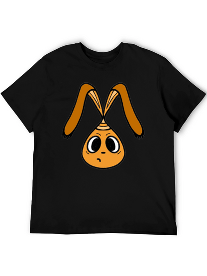 Cartoon Bunny Graphic Black T-Shirt