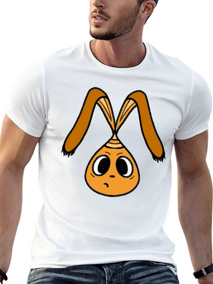 Cartoon Bunny Graphic Black T-Shirt
