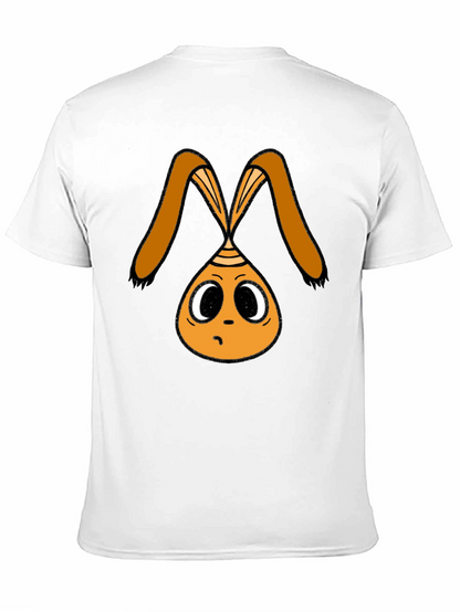 Cartoon Bunny Graphic Black T-Shirt